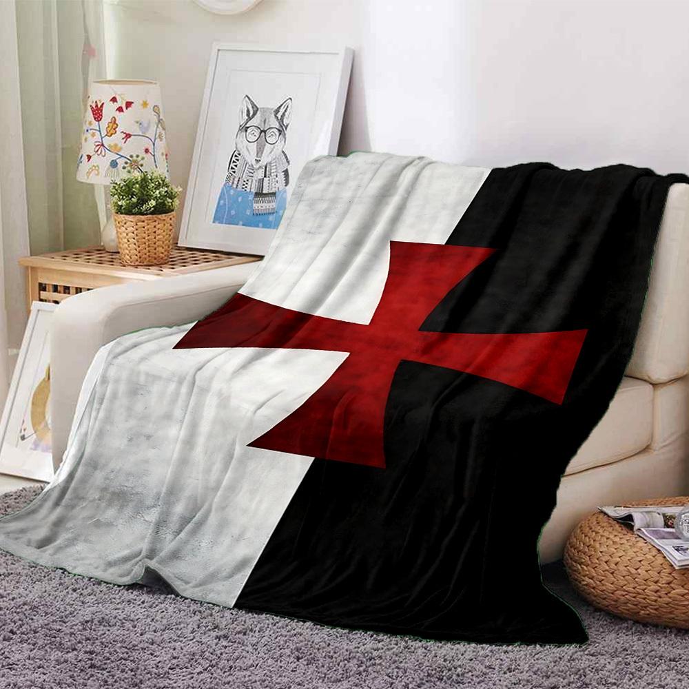 

1pc Cross Flag Throw Blanket Soft Flannel, Cozy All Season Polyester Perfect for Home, Office 80cmx120cm
