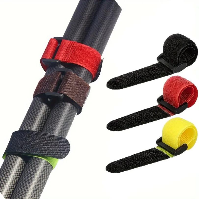 10pcs/set Reusable Fishing Rod Tie Holder Strap Hook Loop Ties Belt Fishing Rod Strapping Wrap Band Outdoor Fish Tool