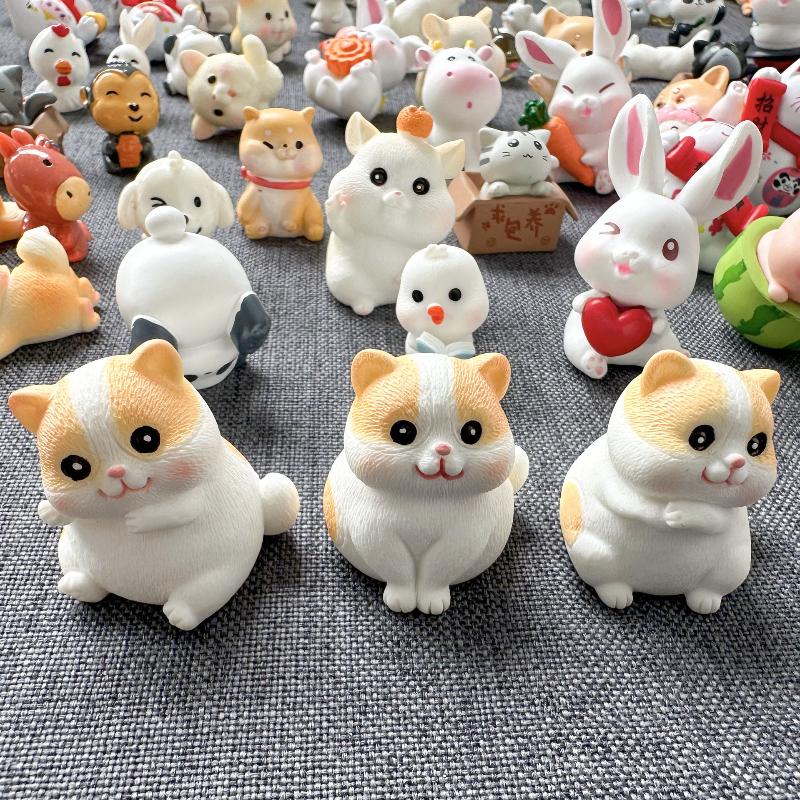Cartoon Animal Mini Blind Bag Simulation Small Toys Kawaii Little Rabbits Cats Childrens Resin Desktop Small Ornaments Toy Gifts
