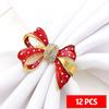 Christmas Red Bow Table Napkin Rings Metal Napkin Holder,for Christmas Home Decoration Table Decoration and Accessories