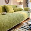 Asciugamano per Divano in Peluche con Foglie Jacquard Copridivano Universale Nordico Antiscivolo Copridivani Combinati Asciugamano per Divano per Decorazione Soggiorno