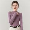 Velvet Seamless Slim-Fit Cashmere Sweater, Thin Knit, Half-High Neck, Skin-Friendly, Autumn/Winter Base Layer.