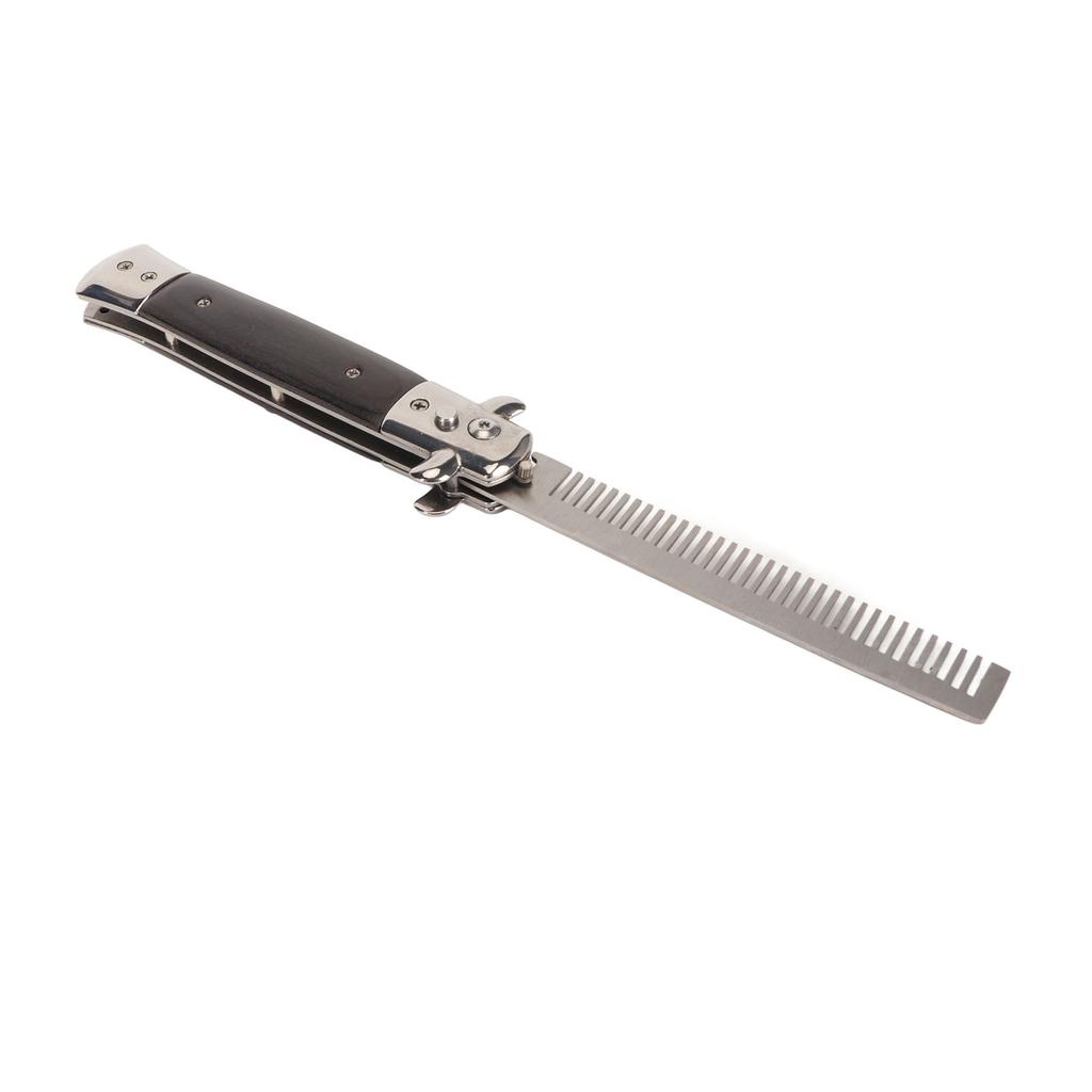 Switchblade Comb Men Automatic Push Button Foldable Pocket Oil Hair Comb for Hair Beard Moustache