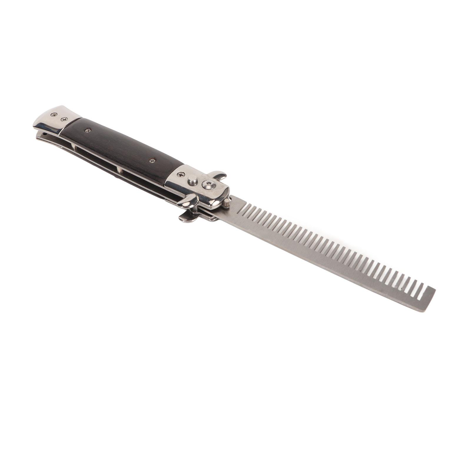 

Switchblade Comb Men Automatic Push Button Foldable Pocket Oil Hair Comb for Hair Beard Moustache