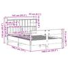 Solid Wood Bed with Shelf Without Mattress Wax Brown 135 x 190 cm