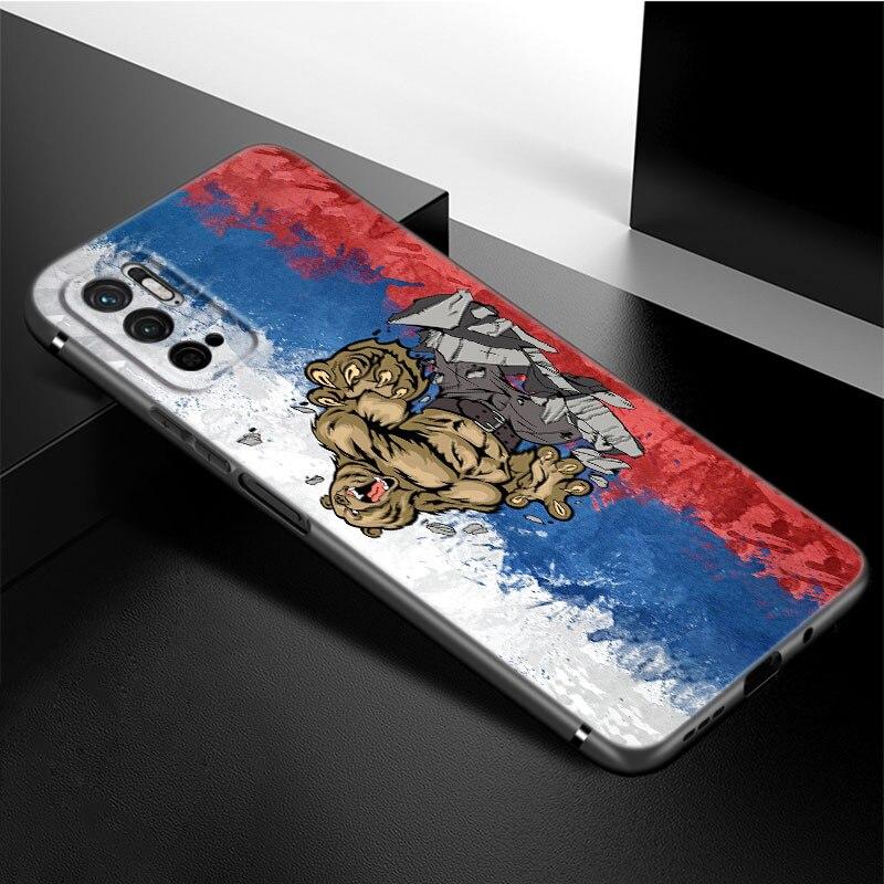Russia Russian Flags Emblem Phone Case For Xiaomi Redmi Note 11 10 9 8 Pro 11T 5G 10T 10S 9S 9T 9i 9C 9A 8T Soft TPU Black Cover