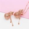 Purple Gold Three-Dimensional Hollow Gourd Pendant Retro Temperament Elegant Rose Gold Plated Color Gold Necklace