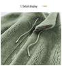 Short Women's Trendy Winter Double-Sided Fleece Stand Collar Hoodie Cardigan Zipper Jacket