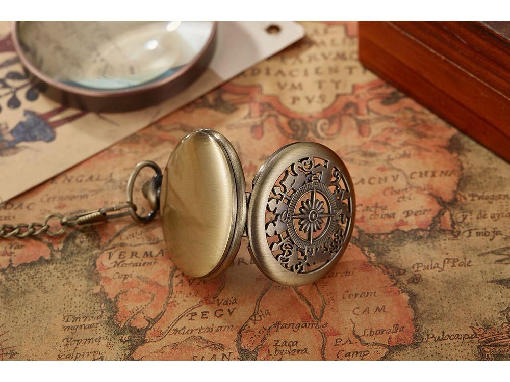 2021 Compass Pocket Watch with Flip Cover for Outdoor Exploration and Mountaineering
