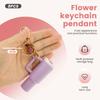 8Pcs Flower Keychain Pendant Wear Resistant Not Easy to Fade Ice Bucket Cup Keychain with Detachable Lid for Storaging Coin Pill