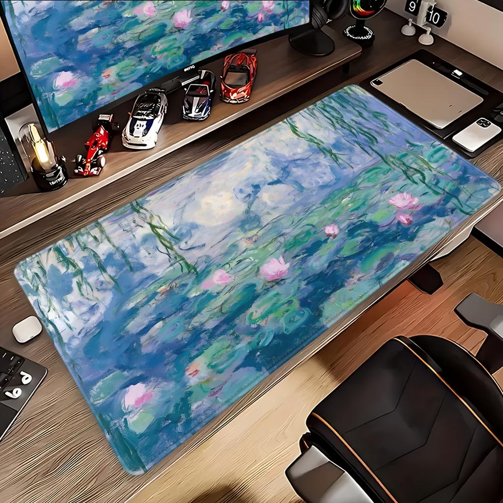 Mouse Pad Desk Mouse Pad Cute HD Desk Pad Extended Gaming Keyboard Mats Large 100x50cm XXL Claude Monet Gamer Mousepad