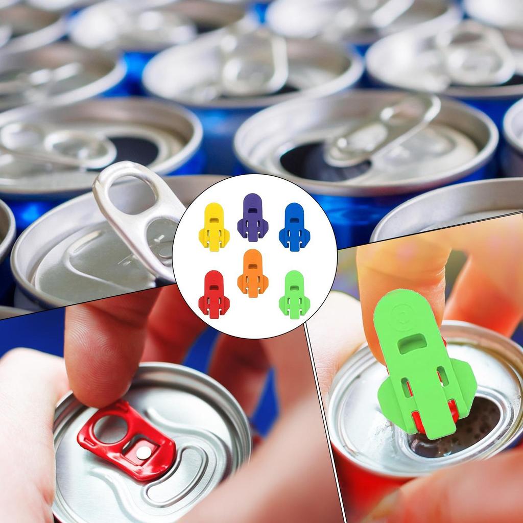 6pcs Opener Manual Soda Beer Can Openers Plastic Beverage Can Cover Protector Colorful Can Tab Cover Can Opener Tool