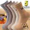 5 Paia Nuovi Calzini da Uomo in Lana Ispessita Invernali Neve Termici a Tubo Medio Durevoli Cashmere Caldi Calzini Corti Sport Outdoor Grigio