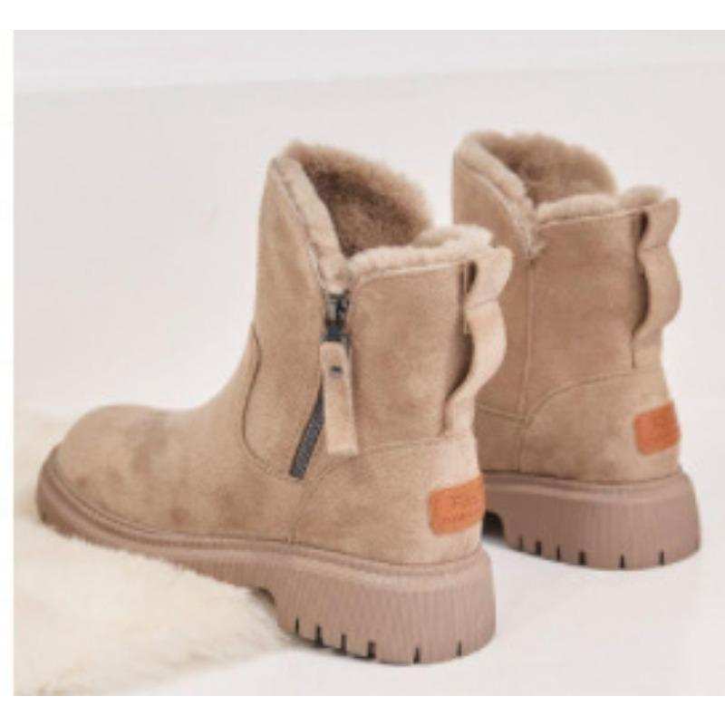 Thick-soled Martin Boots Women's 2 Winter New Fur Integrated Fleece Snow Boots Thickened Warm Short Boots