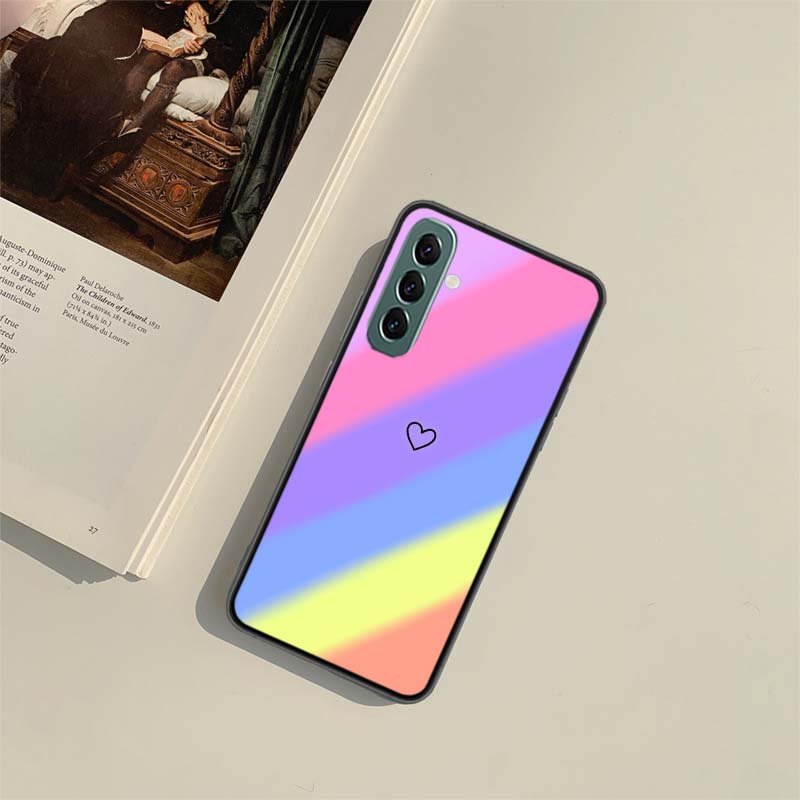 Rainbow Gradient Love Phone Case for Samsung A54 A14 A24 A34 A17 A37 A57 A55 A35 A25 A15 A07 A05S A04S A12 A22 A32 A52S A72 Gala