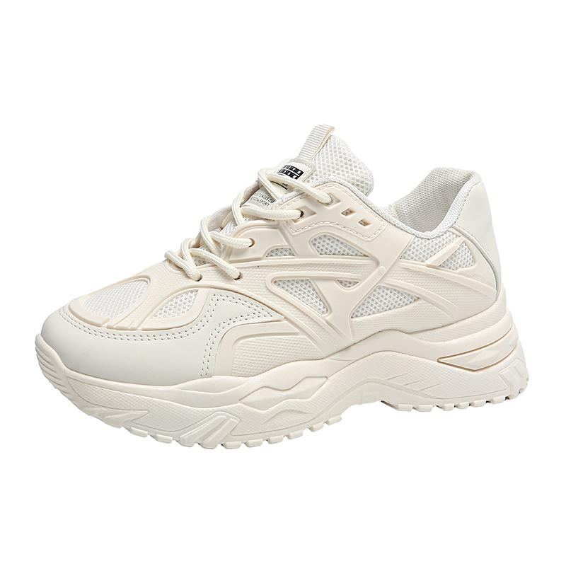 Spring and Summer New Solid Color Heightened Cross-strap Mesh Running Shoes Fashionable Breathable Vulcanized Shoes NO:1332