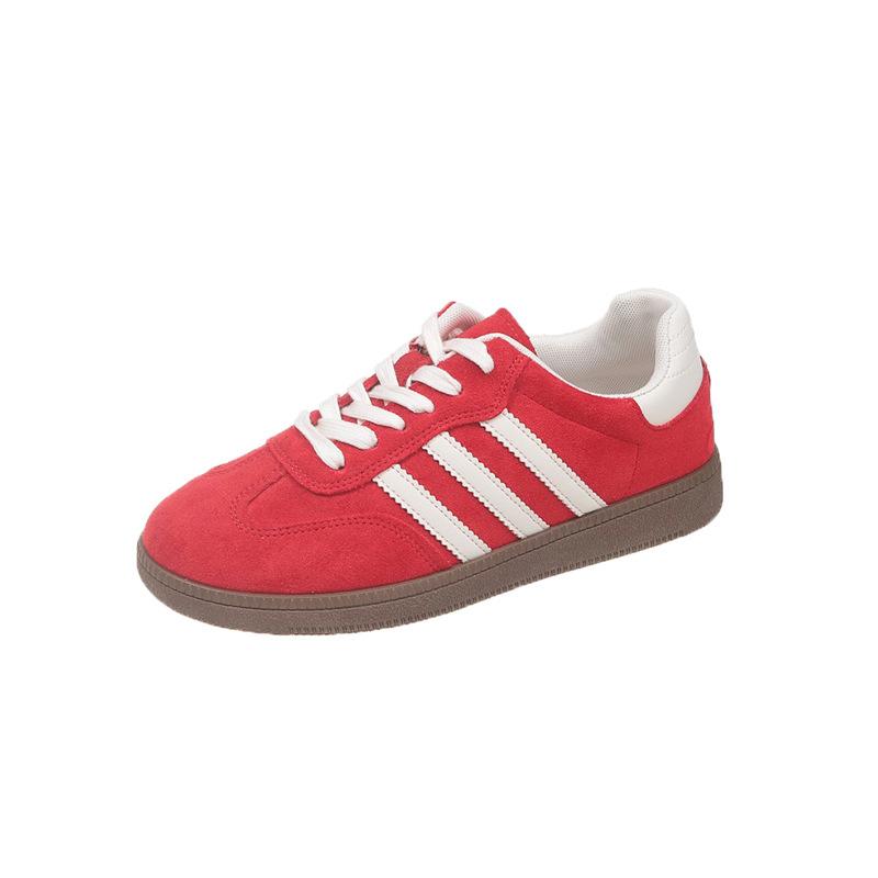 Lightweight Red Platform German Training Shoes Women's Spring 2025 New Flat-soled Lace-up Sports and Leisure Shoes Board Shoes