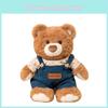 Morgan Bear Plush Toy With Denim Overalls For Kids Gift Gift Box