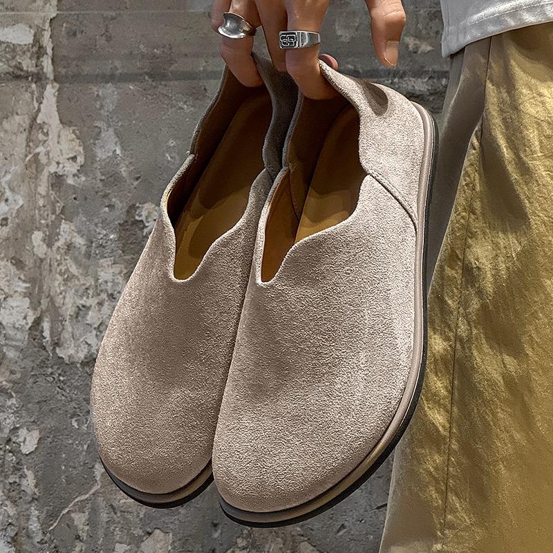 Fashion Retro Round Toe Casual Flats for Women High-quality Faux Suede Designer Shoes Comfortable Soft Soled Loafers Zapatos De Mujer