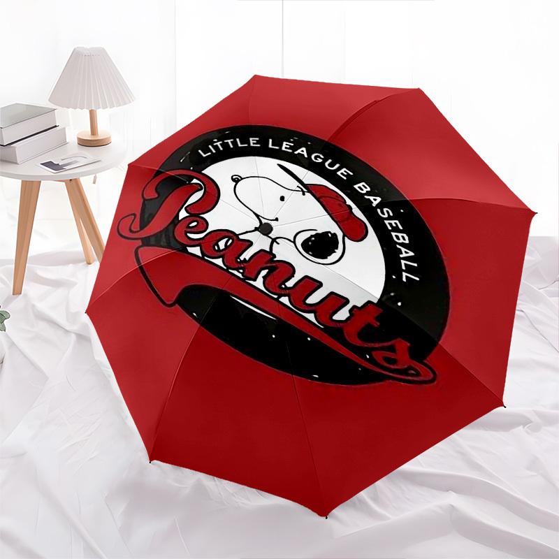 1pc Peanuts Little League Baseball Automatic Open Close Umbrella Windproof Canopy, Automatic Open Close Button10195