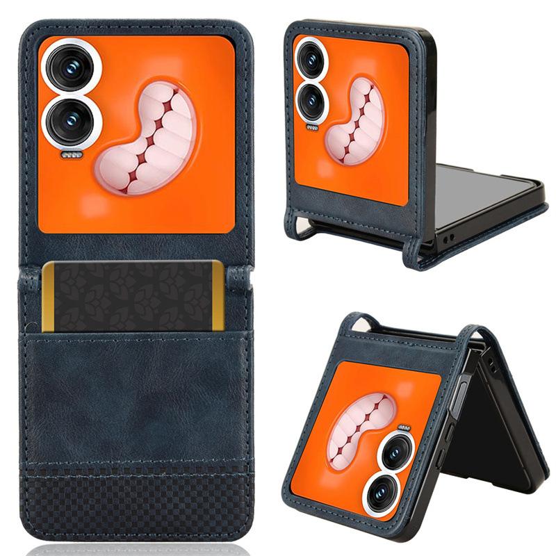 

Кожаный чехол для телефона Infinix Zero Flip Leather Case [Vintage Leather] Противоударный прочный ретро-чехол для телефона for Infinix Zero Flip синий