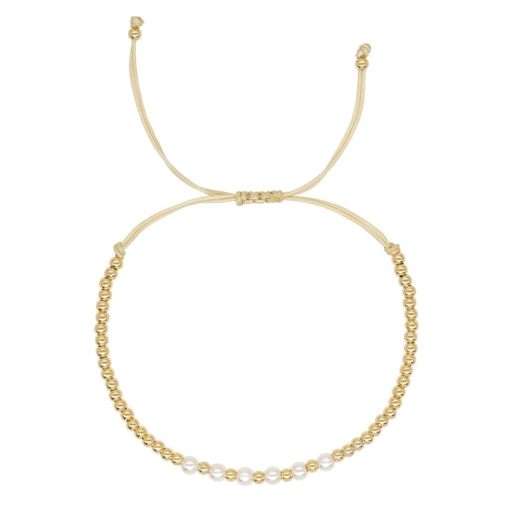 Vergoldetes Perlen-Surfer-Armband Natürliches Perlen-Charme-Armband Handgemachter Modeschmuck für den Sommer für Damen Teenager-Mädchen Geschenk