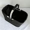 Portable Folding Picnic Basket with Multicolor Metal Handle - Large Capacity for Shopping and Outdoor Use