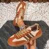2025 neue Leopardenmuster deutsche Trainingsschuhe Damen Plateau Casual Sport Board Schuhe vielseitig Schnürung runde Zehenpartie Farbabstimmung weiche Sohle einzeln