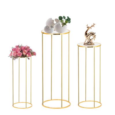 Gold & Iron Electroplated Round Flower Stand for Weddings & Home Decorations