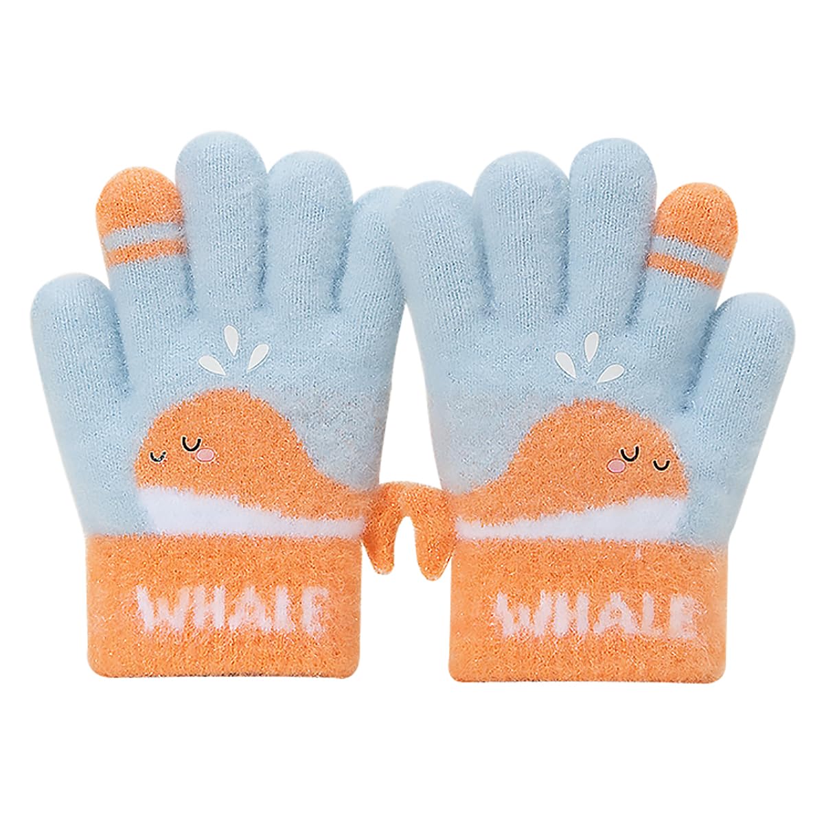 

QINTIAN Baby Ages Stylish and Winter Gloves for Cold Protection and Unisex Kids Mittens, Gloves, 3-5, Warm, Full-Finger Gloves, Cute, Warmth, (Blue) синий