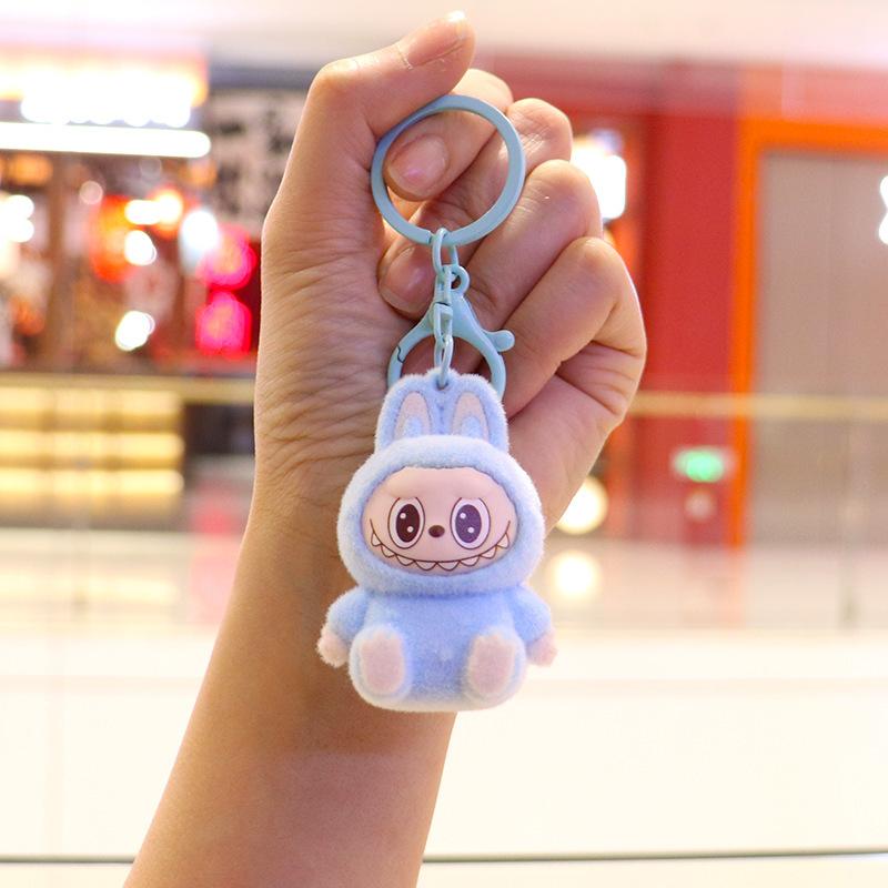 Flocking Cute Keychain Cartoon Doll Schoolbag Student Pendant Gift Pendant