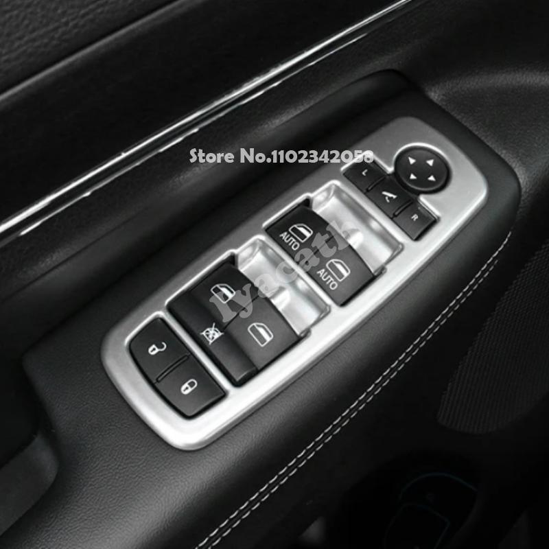For Jeep Grand Cherokee WK2 2014- ABS Chrome Steering Wheel Door Bowl Window Lift Button Gear Box AC Vent Seat Back Cover