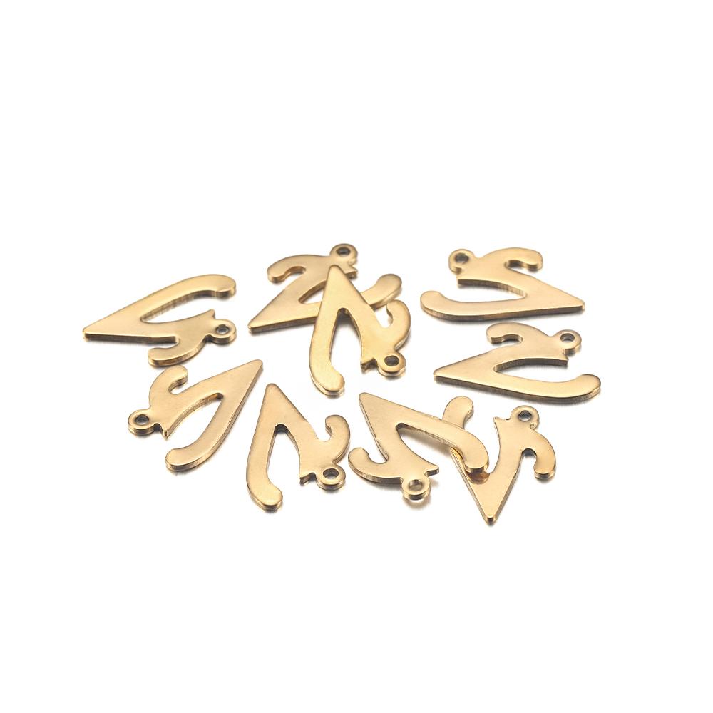 30Pcs Gold Color Stainless steel English Alphabet Letters Charms Pendants A-Z DIY Craft Bracelet Jewelry Making Accessories