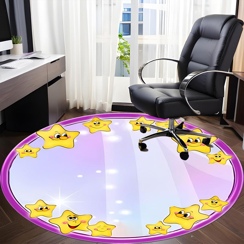 1pc Star Decor Chair Carpet for Office, Soft Comfortable Mat For Office, Living Room, Bedroom, Machine Washable Carpet yy251112163