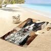 Cute Cat 3D Print Beach Towel, Large Soft Quick Dry Towel for Beach Camping Swimming