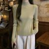 Women's Autumn and Winter Solid Colour Pullover Knitted Slim Half High Neck Sweater