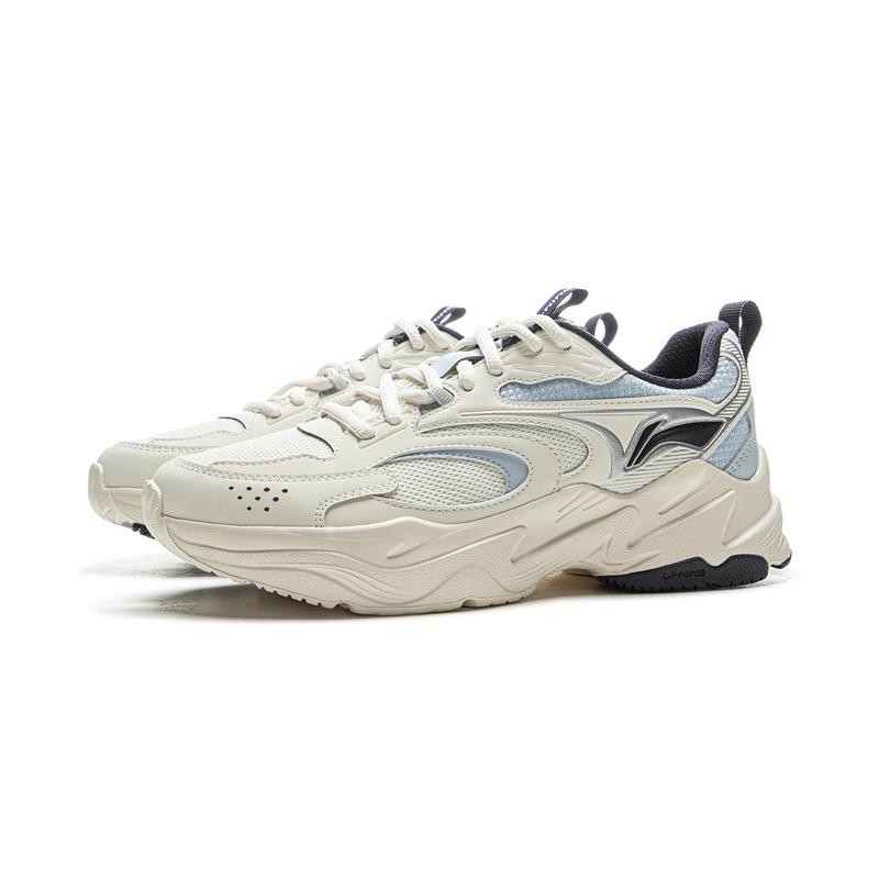 Li-Ning Synthetisches Leder Mesh Retro Mode Sportlich Leicht Abriebfest Erhöhte Höhe Low-Top Freizeitschuhe Damen Freizeitschuhe AGCU546-5