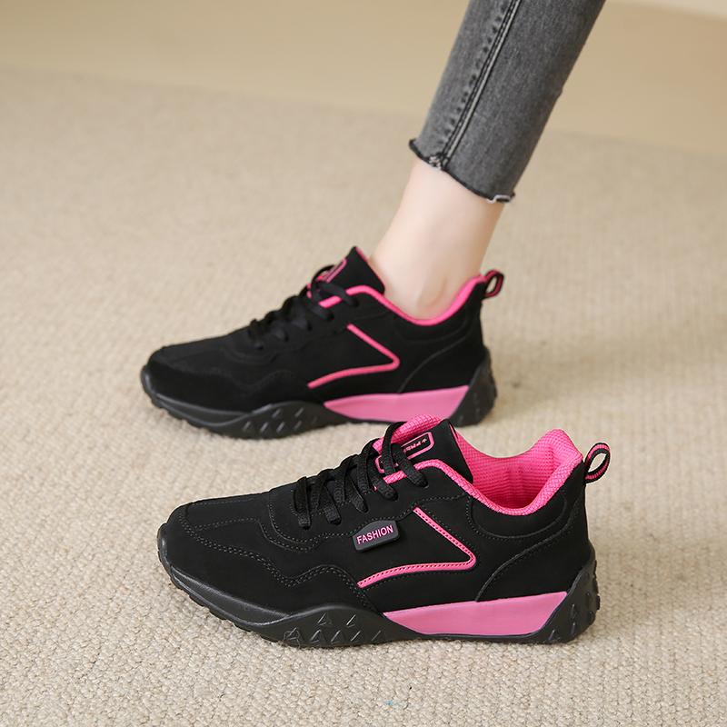 Shoes autumn new leather sneakers lightweight soft-soled casual shoes 35