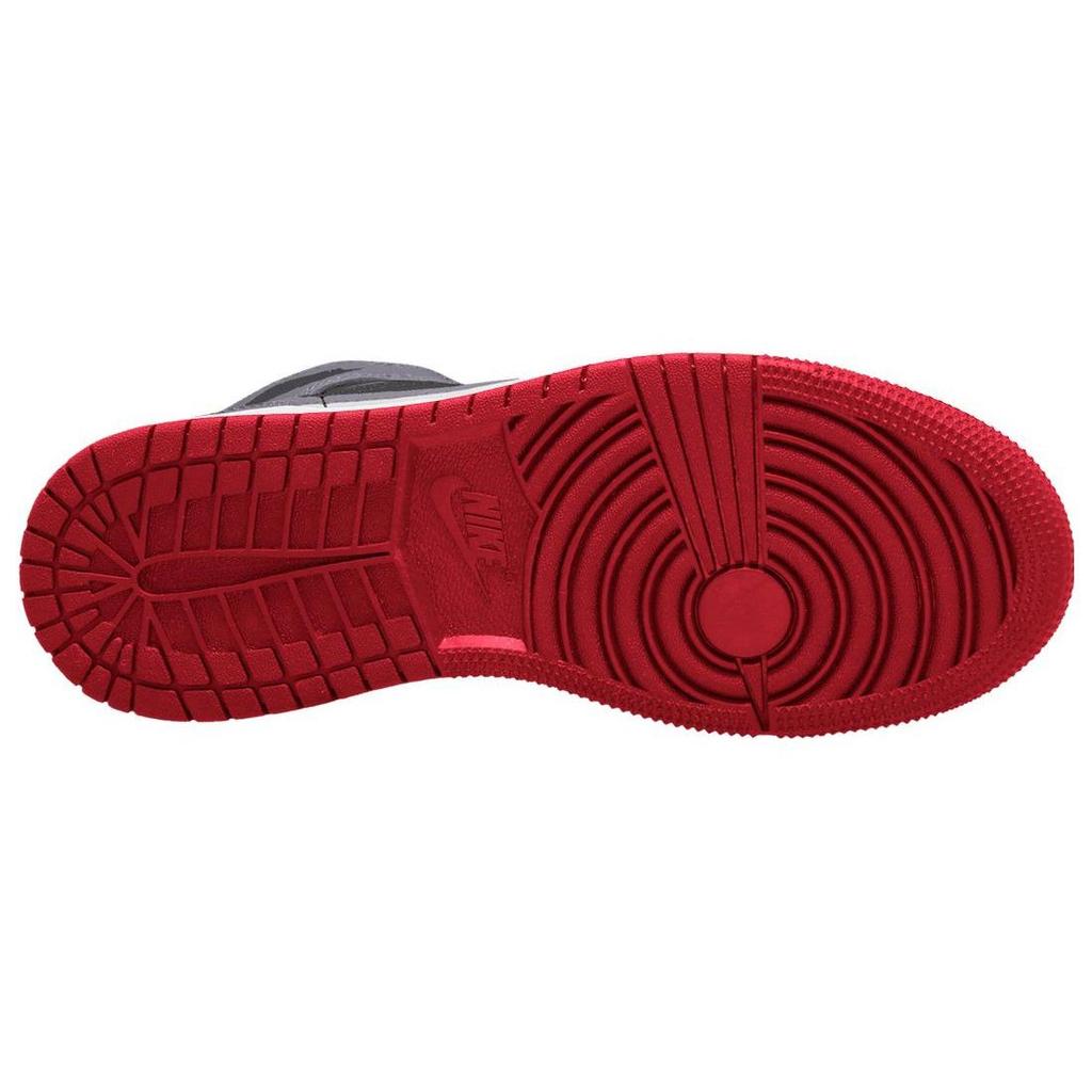 Scarpe da Ginnastica per Bambini Air Jordan 1 Mid GS Bred Shadow Nero Rosso Fuoco Bianco DQ8423-006
