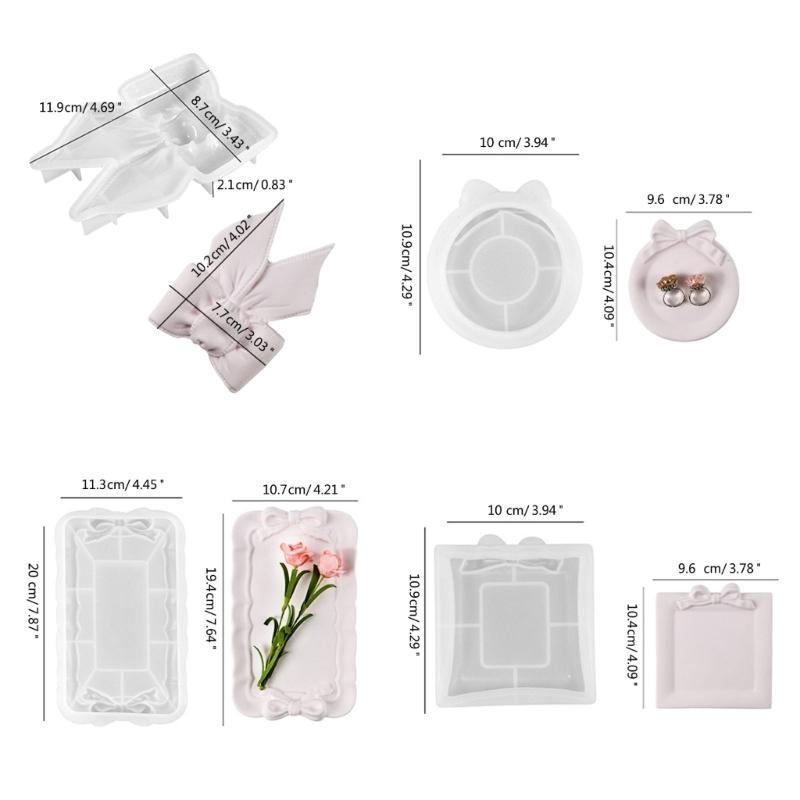 Storage Tray Silicone Mold Bowknot Tray Mould DIY Crystal Epoxy Resin Molds Plaster Concrete Cement Crafts Casting Mold