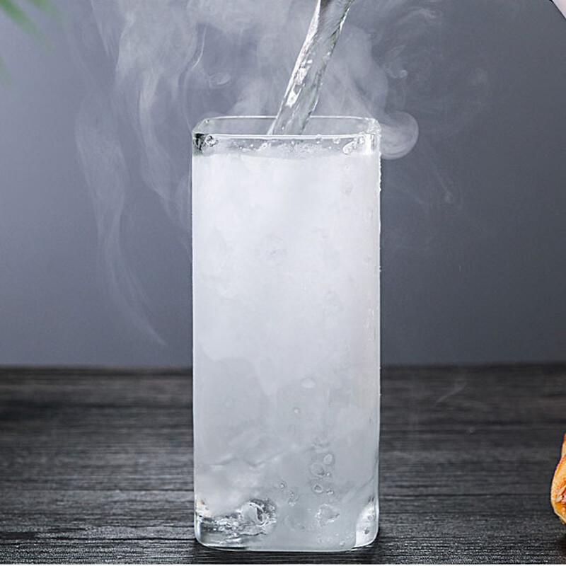 Qitai Square Heat-Resistant Glass Drinking Cups, 500ml (Set of 2)