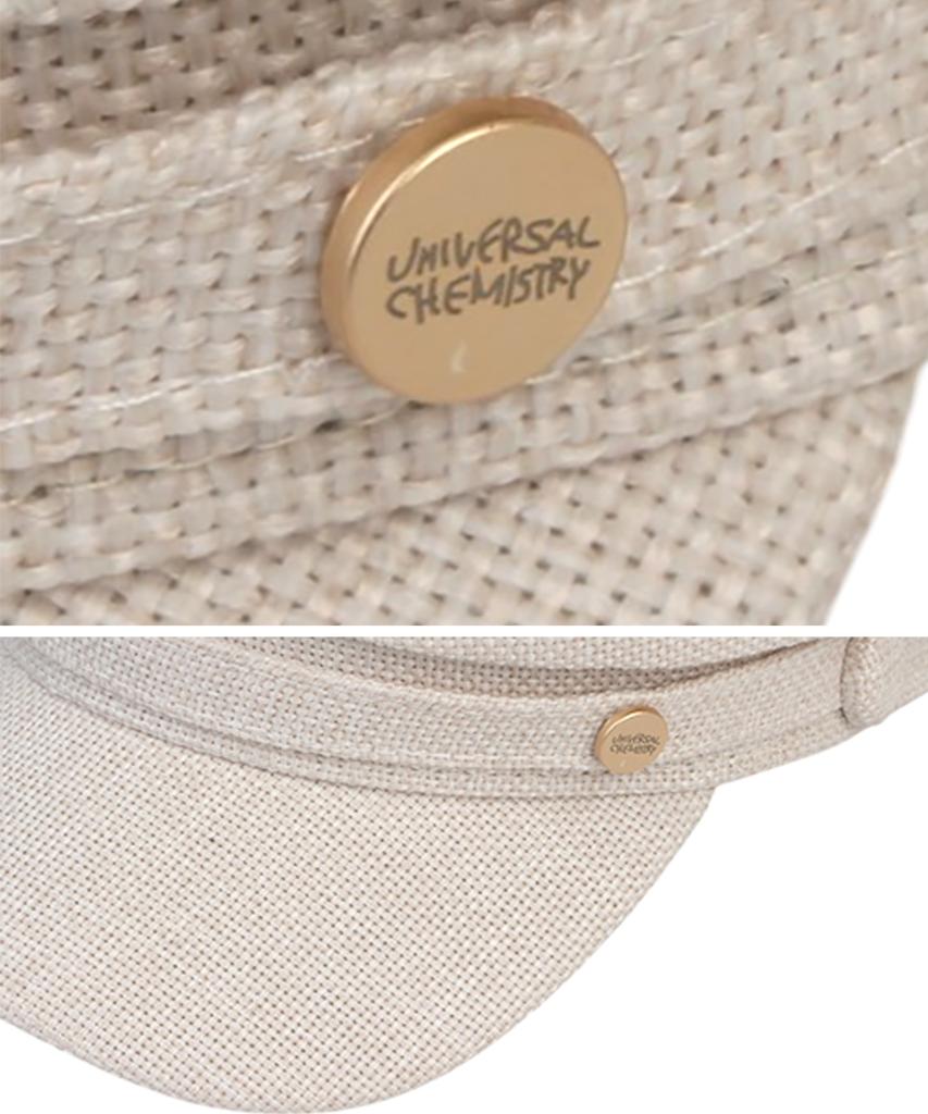 Yunibeosyeolkemiseuteuli Linen Logo Ivory Marine Cap