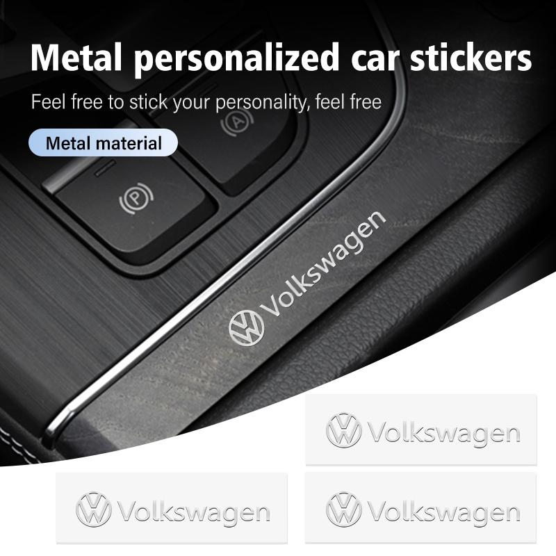 4pcs Silver Logo Emblem Badge Metal Sticker Decals Models For Volkswagen VW Passat Golf 4 5 6 Tiguan Polo Scirocco Jetta CC Zk8