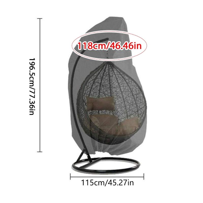 Garden Sunproof Hanging Eggs Chair Cover 115x190CM Waterproof and Weather Resistant for Patios Swing Chair Protecting