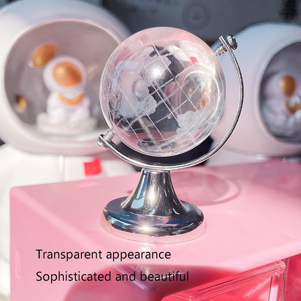 2 Pcs Mini World Globes Round Earth Globes Crystal Clear Desk Office