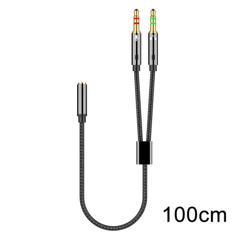 25/50/100Cm Headphone Microphone Audio Converter Y Splitter For Computer 3.5Mm Female To 2 Dual 3.5Mm Male Headphone Mic