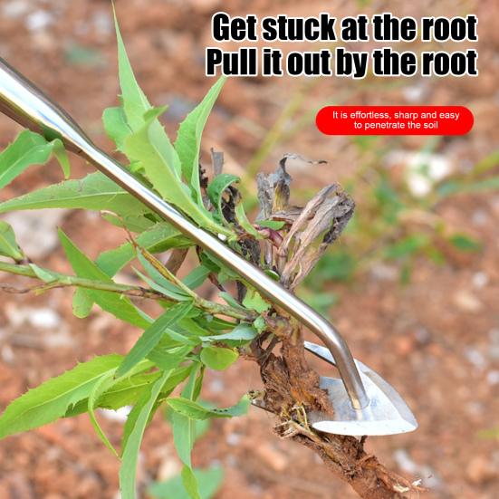 Gardening 3-Teeth Weeder Puller Long Handle Heavy Duty Outdoor Garden Lawn Farm Backyard Weed Remover Manual Weeding Uprooting Pulling Tools