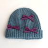 Bow Knitted Woolen Hat for Women In Autumn and Winter Warm and Versatile Thickened Ear Protection Face Showing Small Cold Hat
