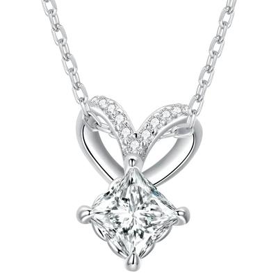 Silver Necklace Heart Necklace Zirconia Silver S925