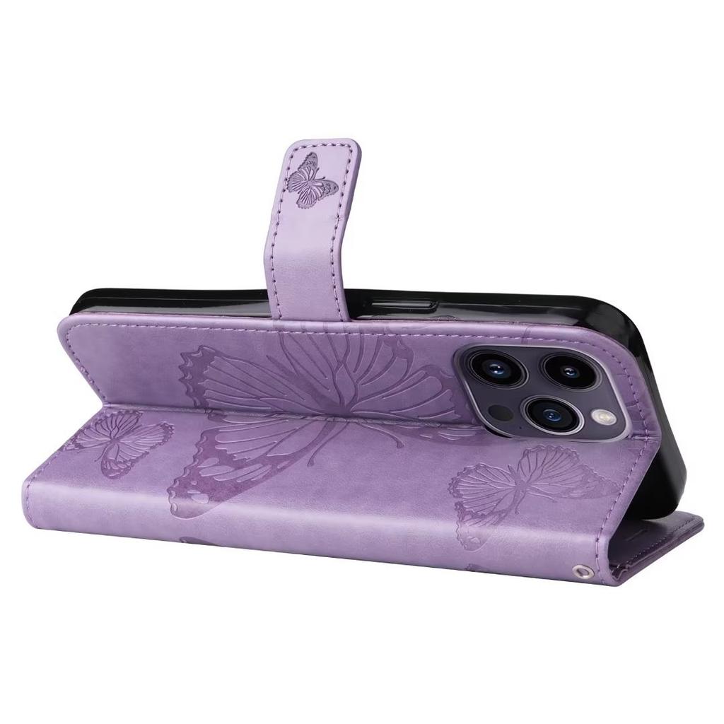 Applicable to iPhone14 mobile phone leather case, one plus 12 butterfly embossed card wallet protective case Honor x8B